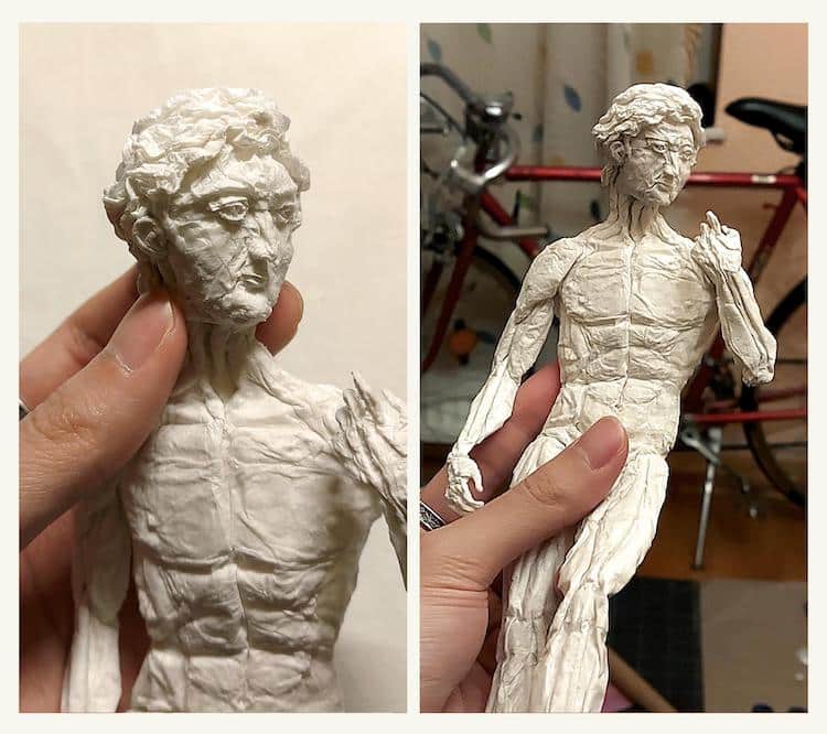 Origami David Sculpture