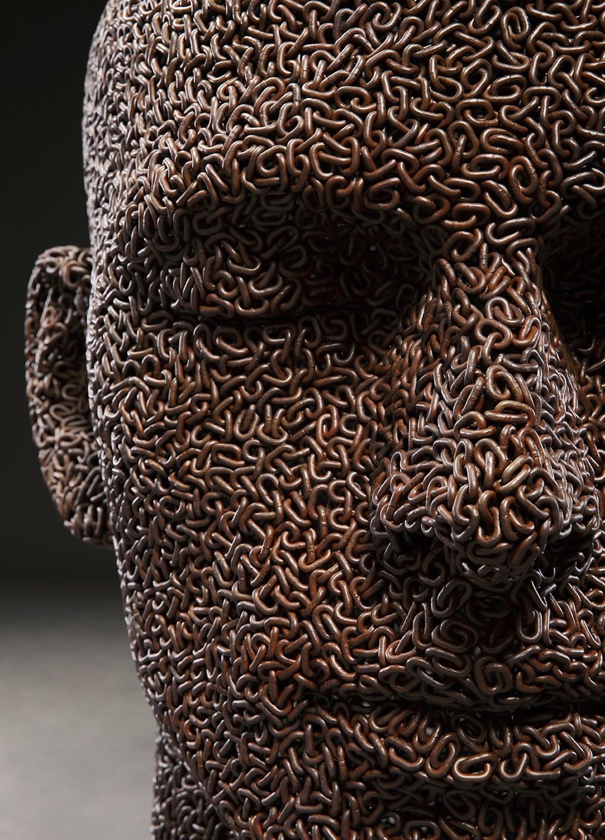 Portrait Sculpture Made of Bicycle Chains by Seo Young Deok