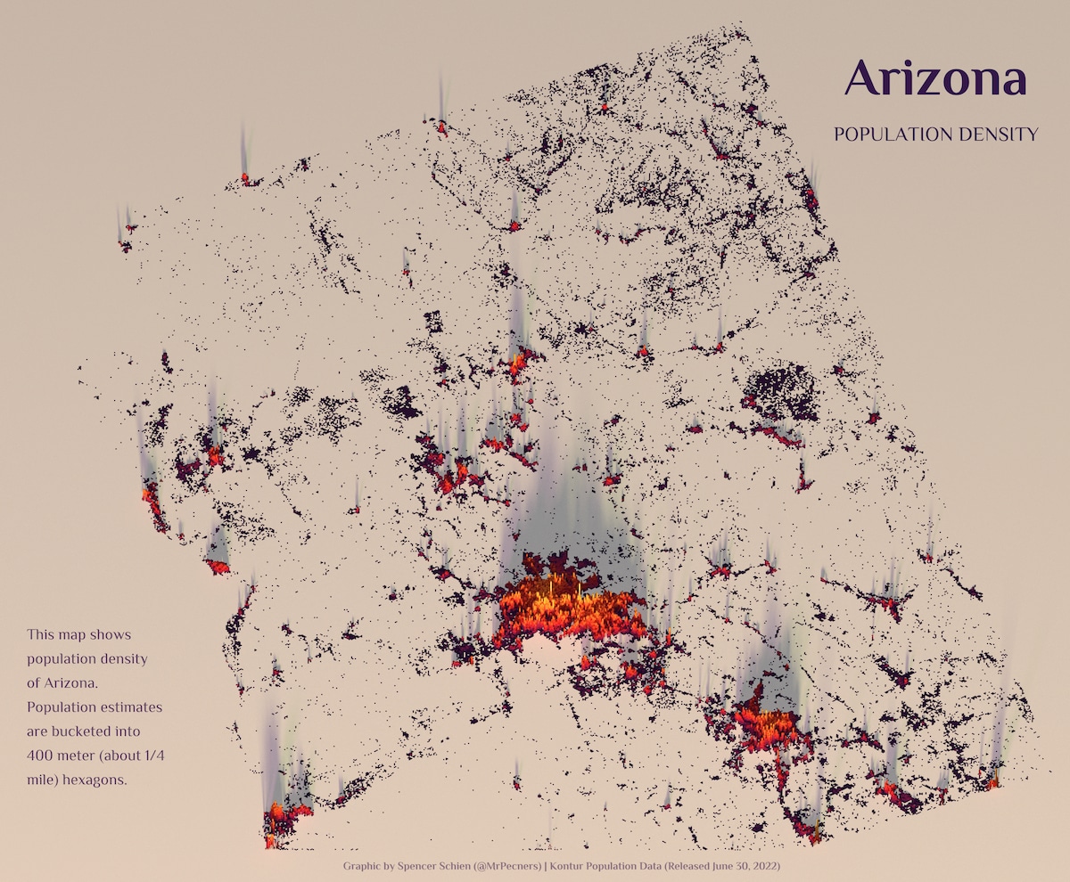 Arizona population density map