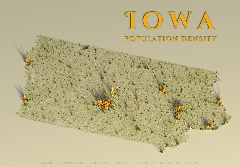 3d Maps Visualize The Stark Population Density Differences In Cities In The Us Laptrinhx News 7323