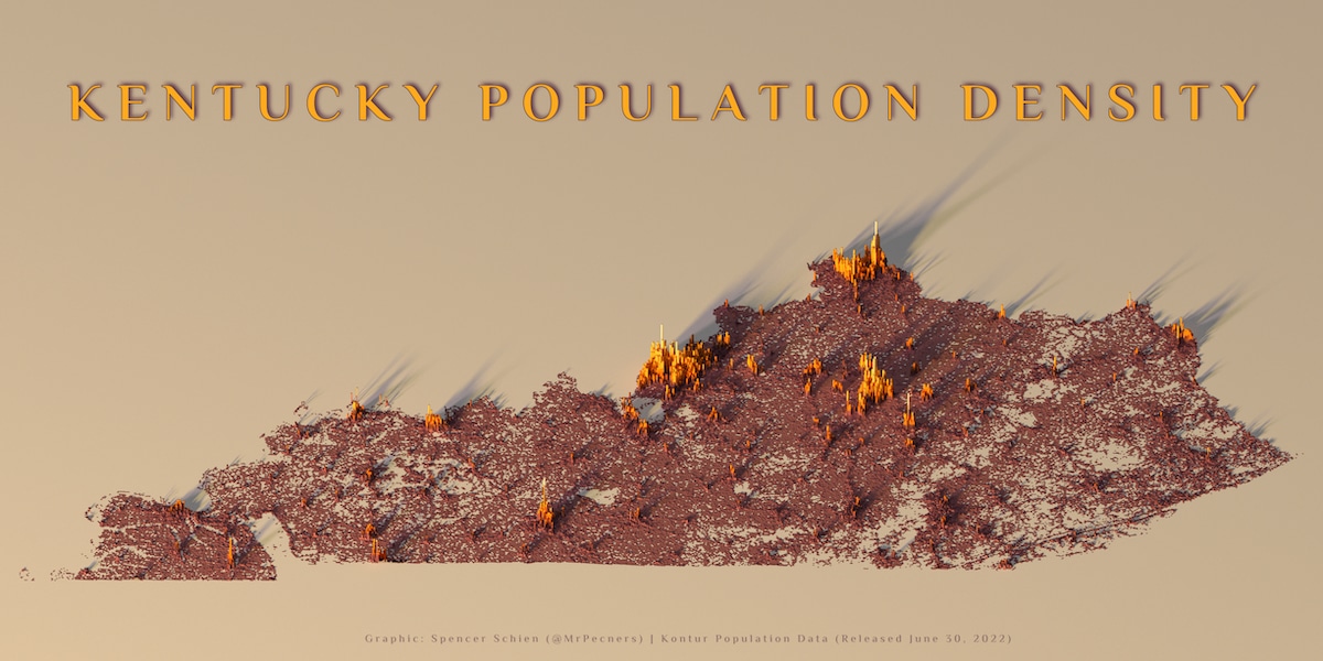Kentucky population density map