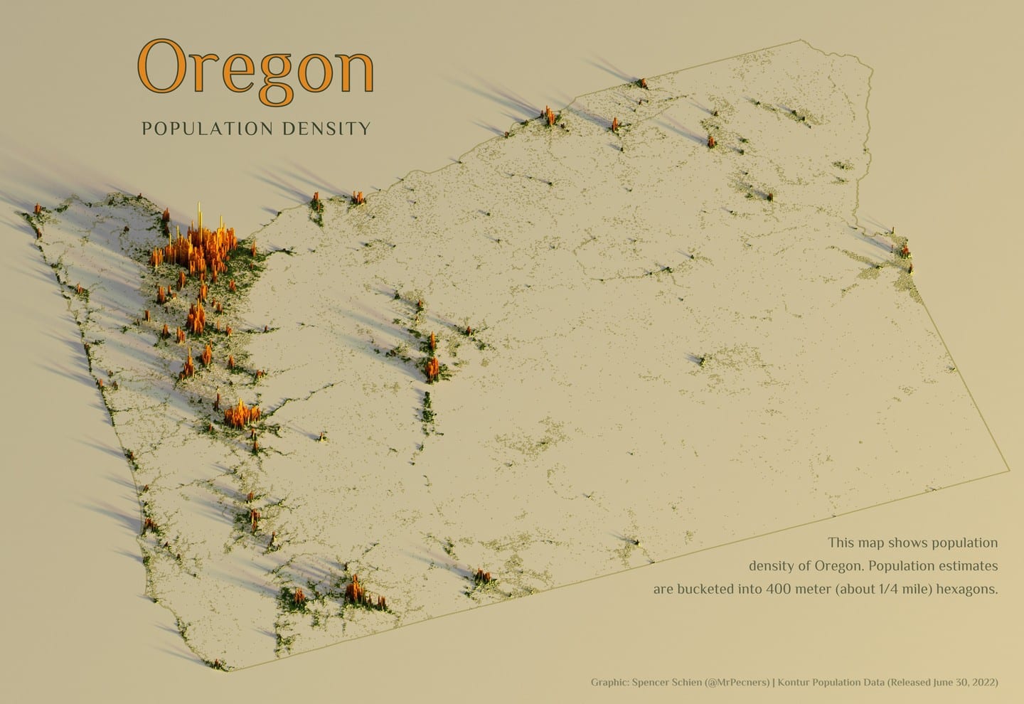 Oregon population density map