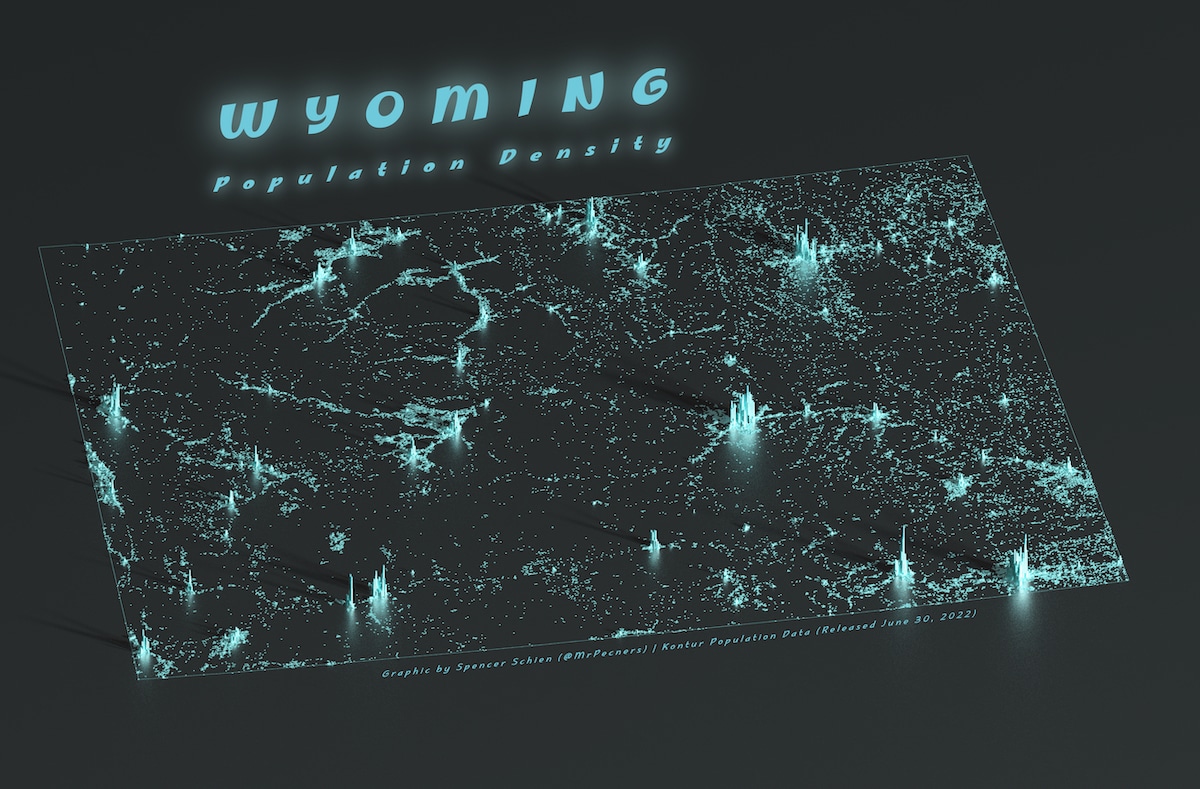 Wyoming population density map