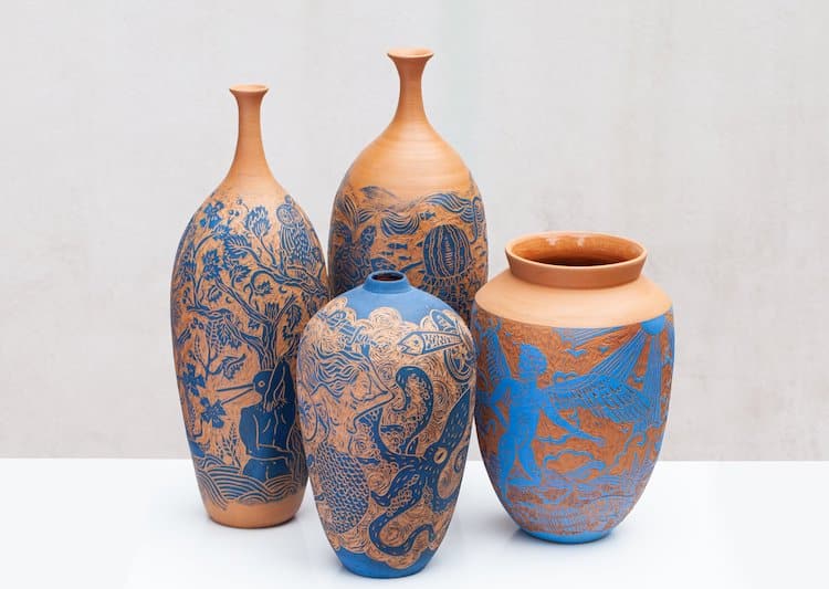 Terracotta Blues Ceramics by Clara Holt