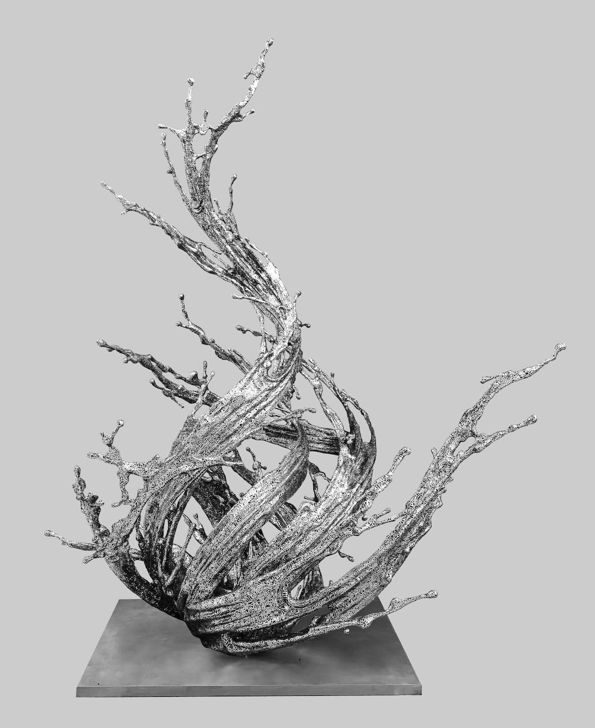 Abstract Silver Sculptures by Zheng Lu