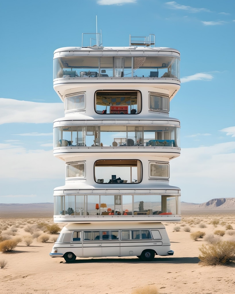 Surreal AI Camper Designs Project the Future of Nomadic Living