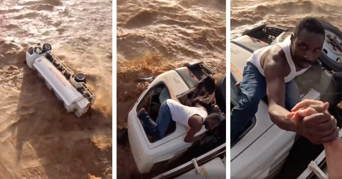 Thrilling Video Shows Aerial Unit Rescuing a Truck Driver