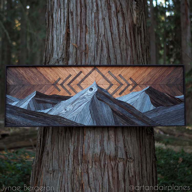 Wood Block Art - Reclaimed Woodland Art