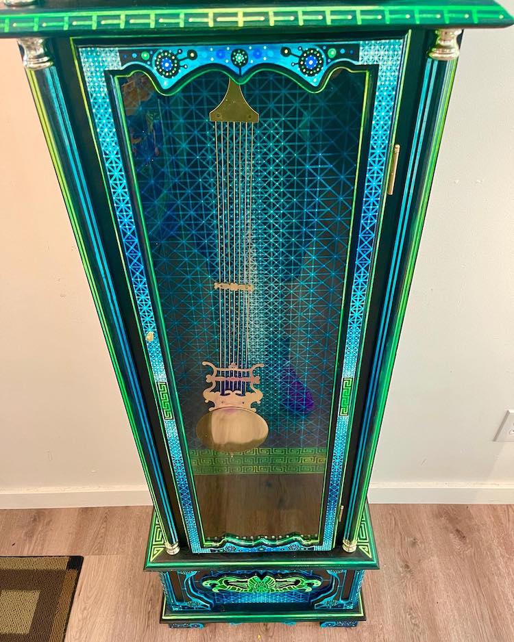 Upcycled Grandfather Clock With Painting by Gavin Gerundo