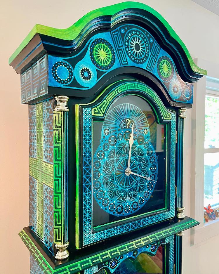 Upcycled Grandfather Clock With Painting by Gavin Gerundo