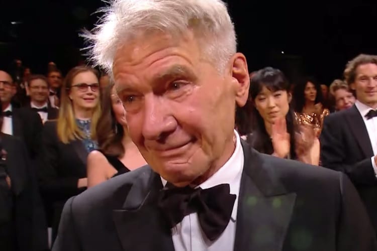 Harrison Ford gets teary-eyed during standing ovation at Cannes festival