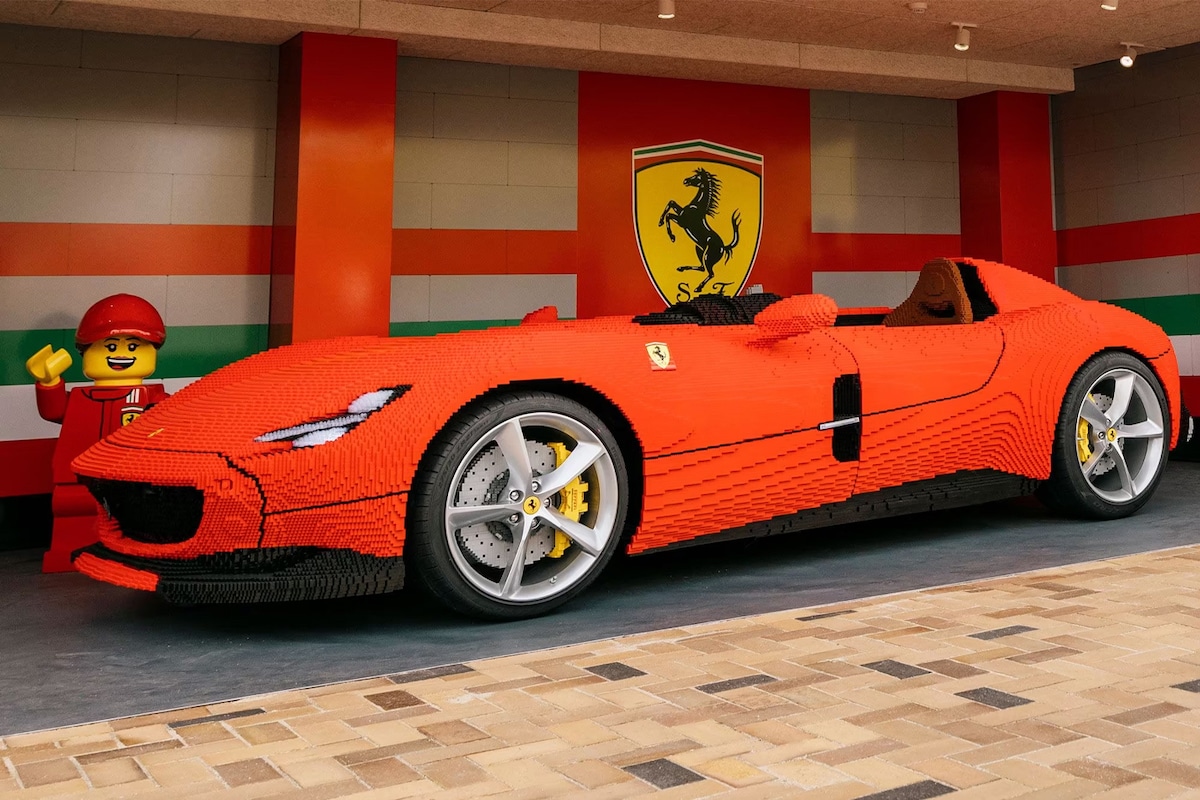 Life SIze Ferrari Sculpture Out of LEGO Bricks