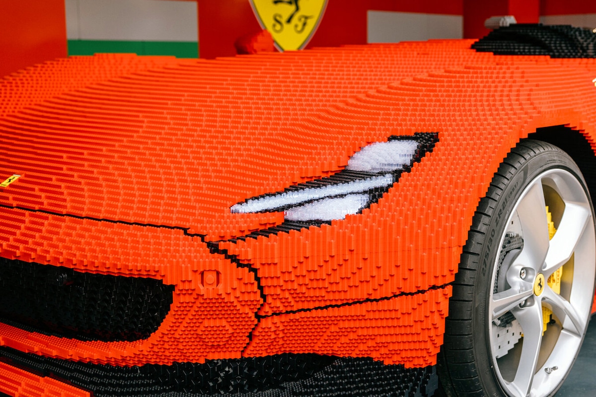 Life SIze Ferrari Sculpture Out of LEGO Bricks