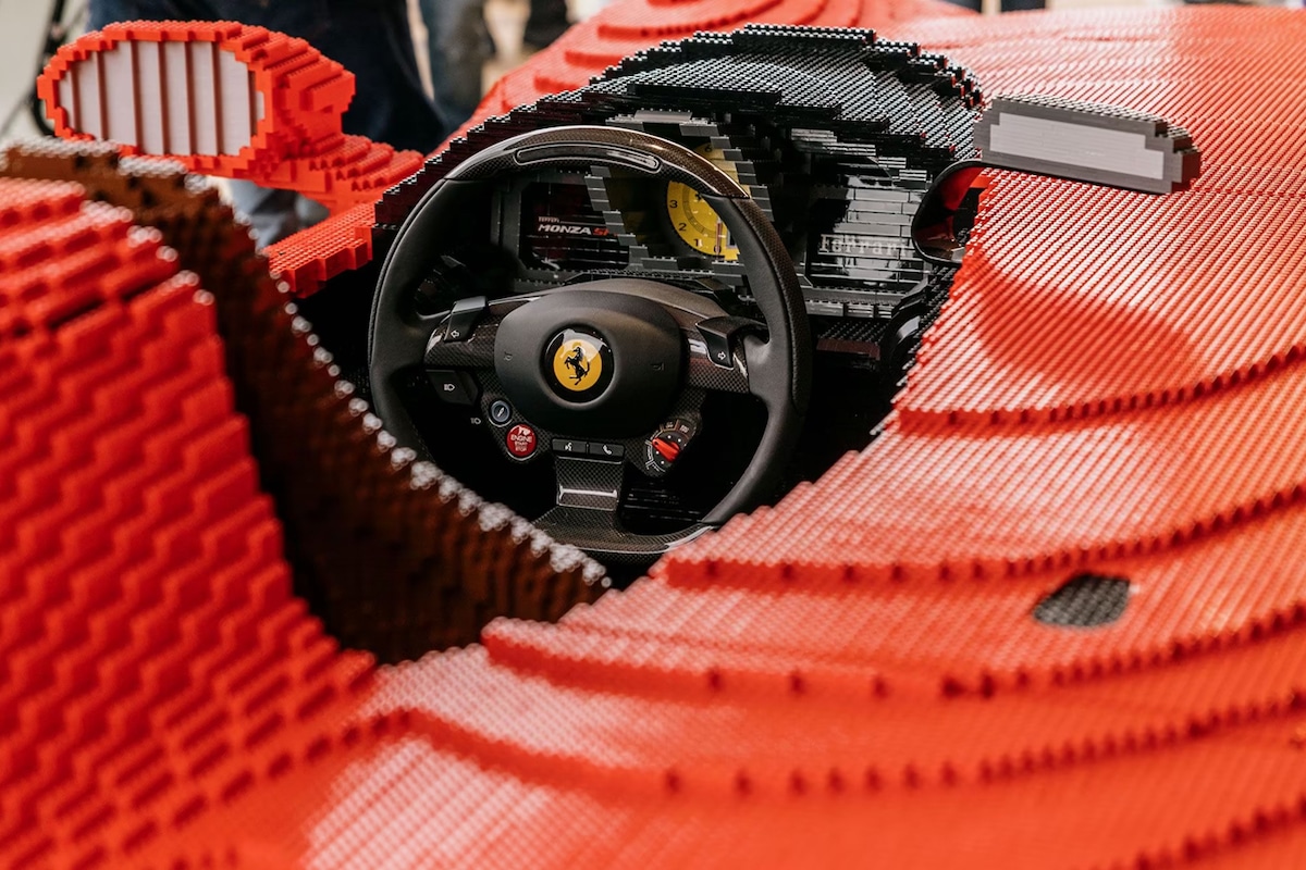 Life SIze Ferrari Sculpture Out of LEGO Bricks