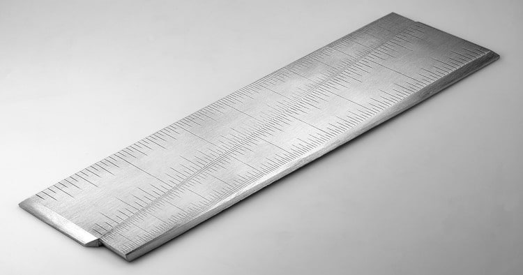Oblong-shaped custom metal measuring instrument