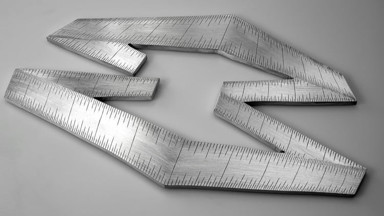 Rhombus-shaped custom metal measuring instrument