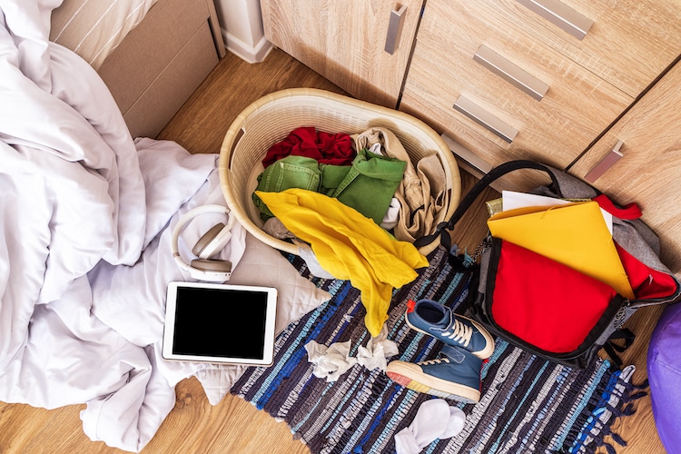 Scattered Items on the Floor of the Room