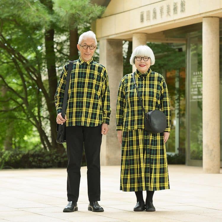 Older Japanese Couple Wear Amazing Coordinating Outfits