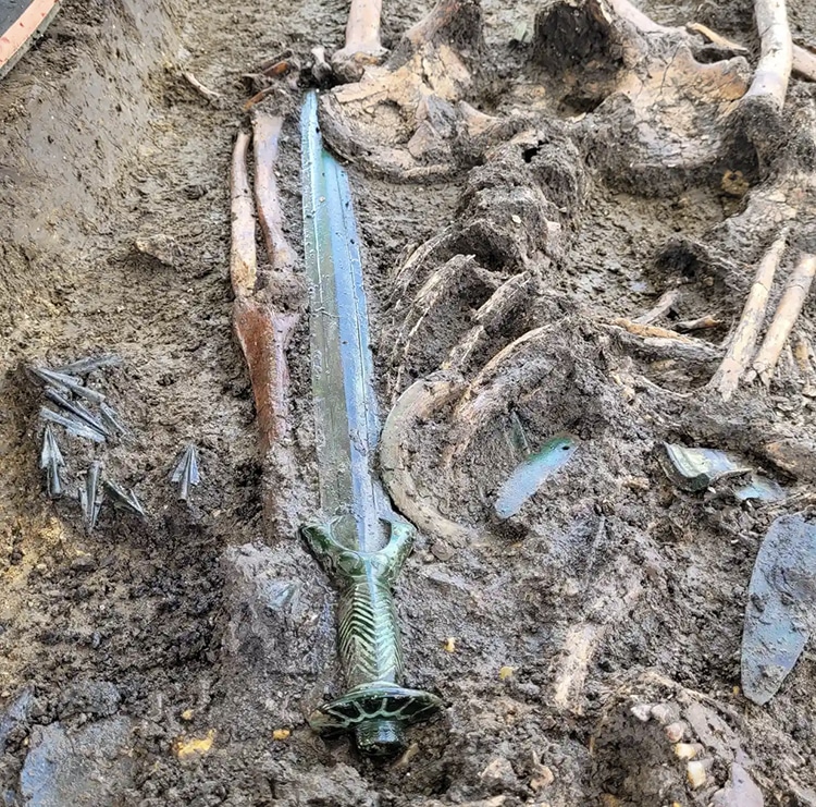 Shining Ancient Bronze Sword Discovered in Germany