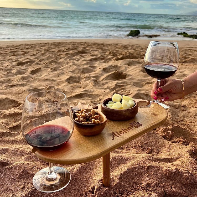 Wood beach table