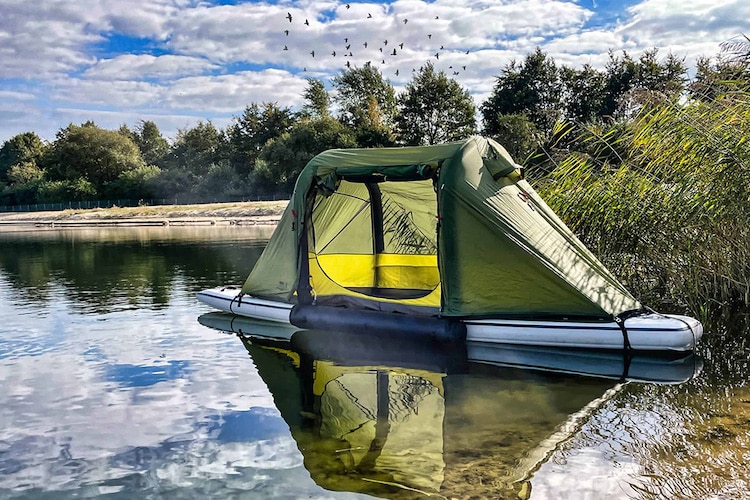 Floating tent on clearance water