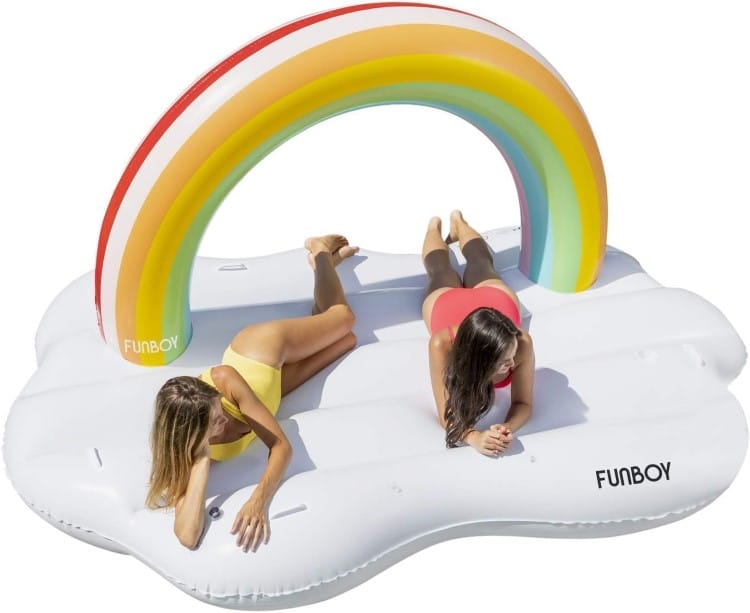 Giant rainbow cloud pool float