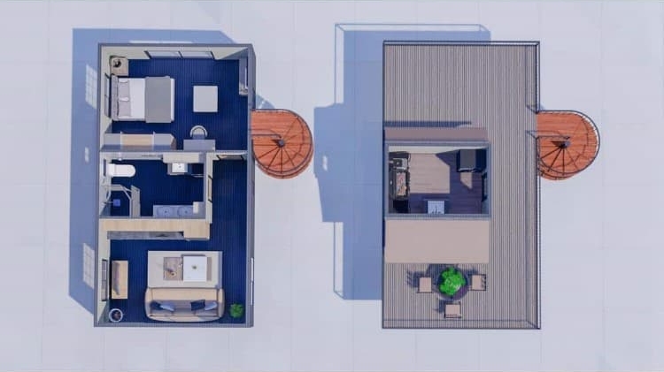 Interior Floor Plan of Plus 1 Tiny Home at Home Depot