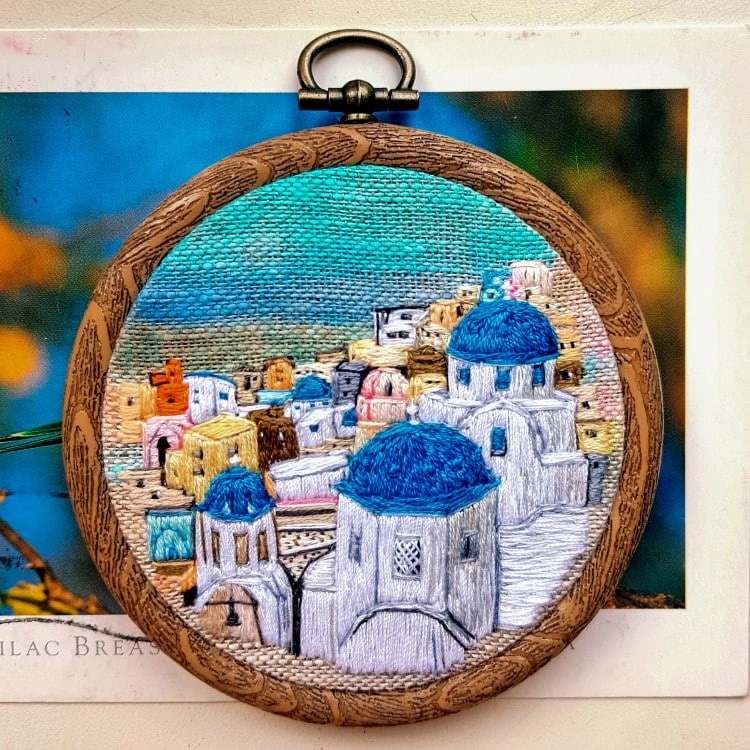 Embroidery of Santorini, Greece