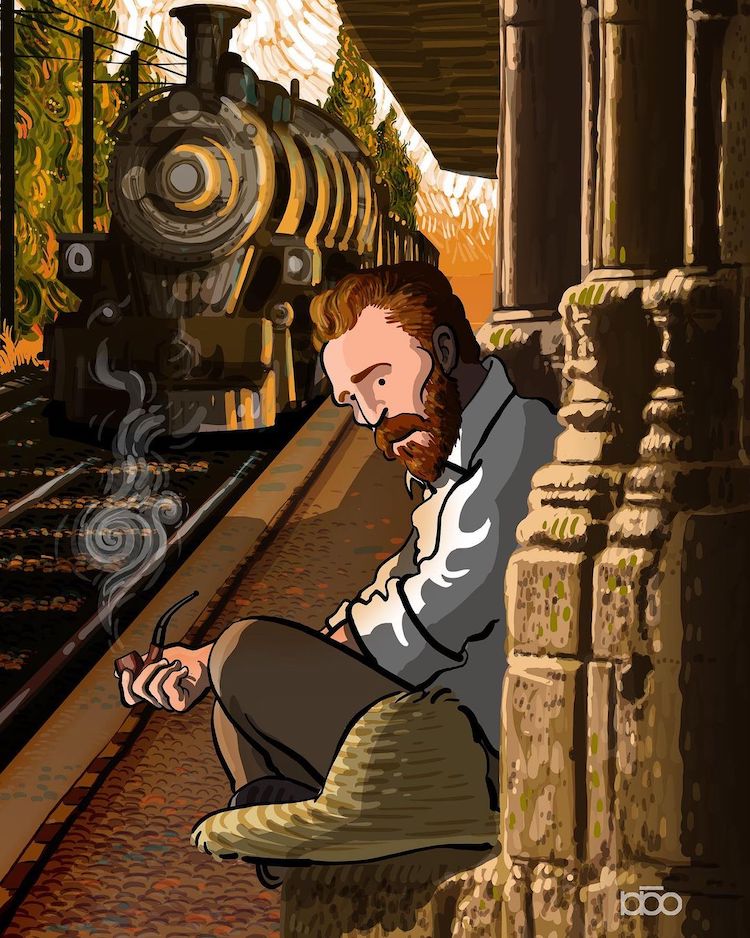 Comic Illustration About Vincent Van Gogh