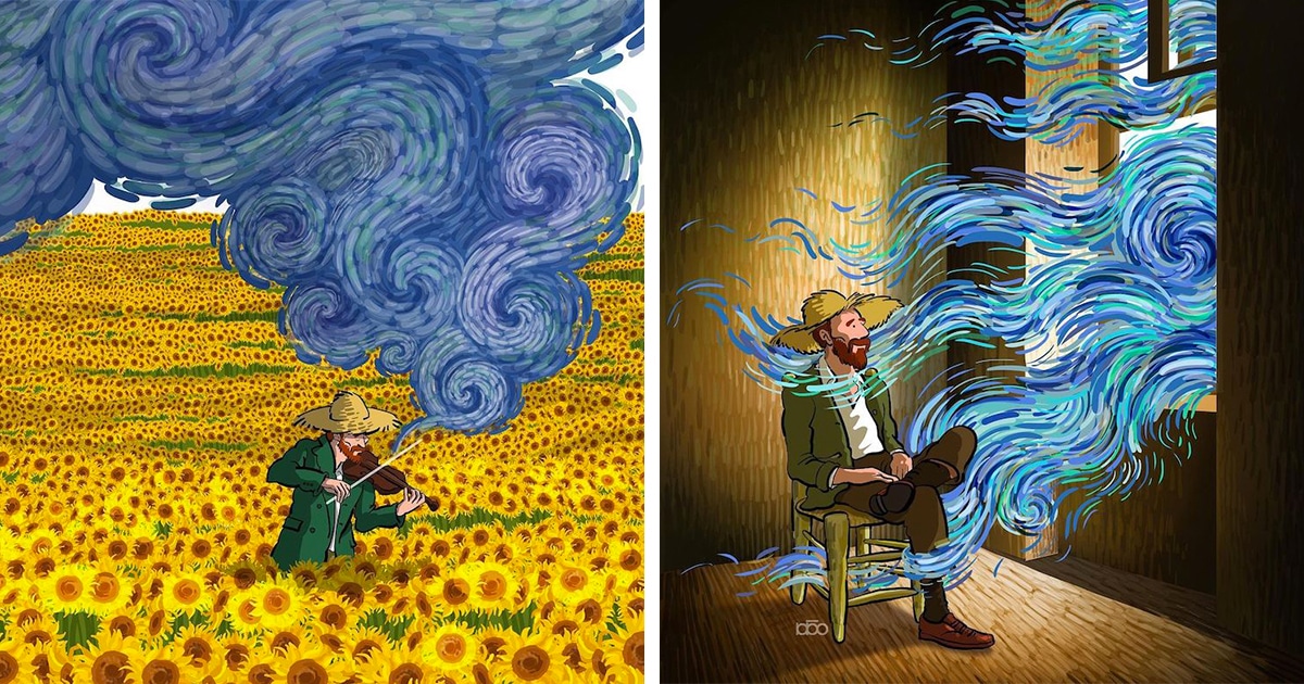 Vincent van Gogh’s Life Illustrated in His Style of Swirling Colors