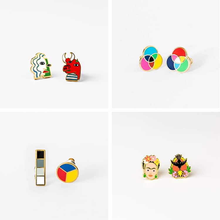 Artsy Mismatched Earrings by Yellow Owl Workshop