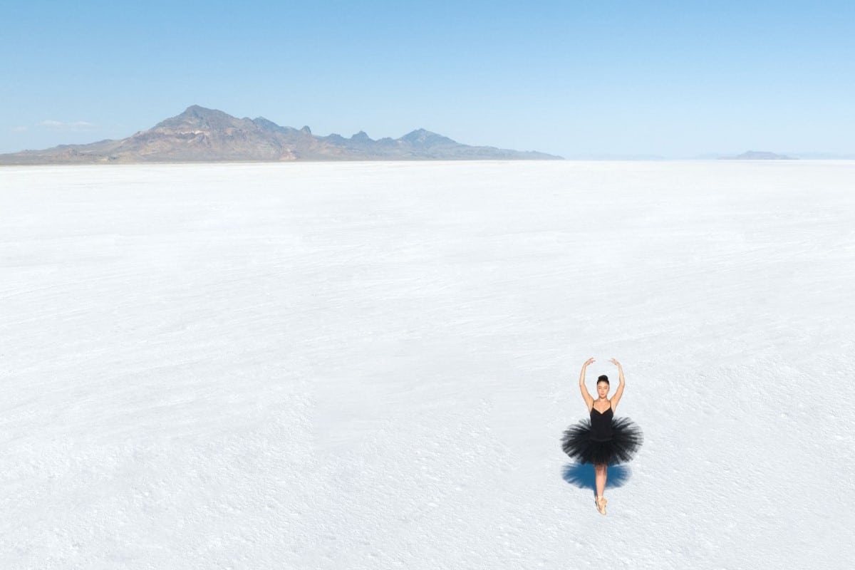 Ballet Dancer Photographed at Utah's Bonneville Salt Flats