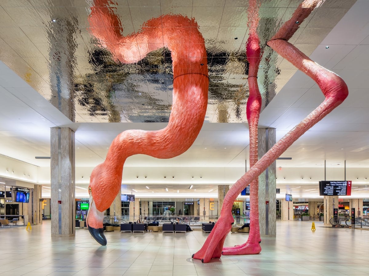 Home - Flamingo Installation at Tampa International Airport by Matthew Mazzotta