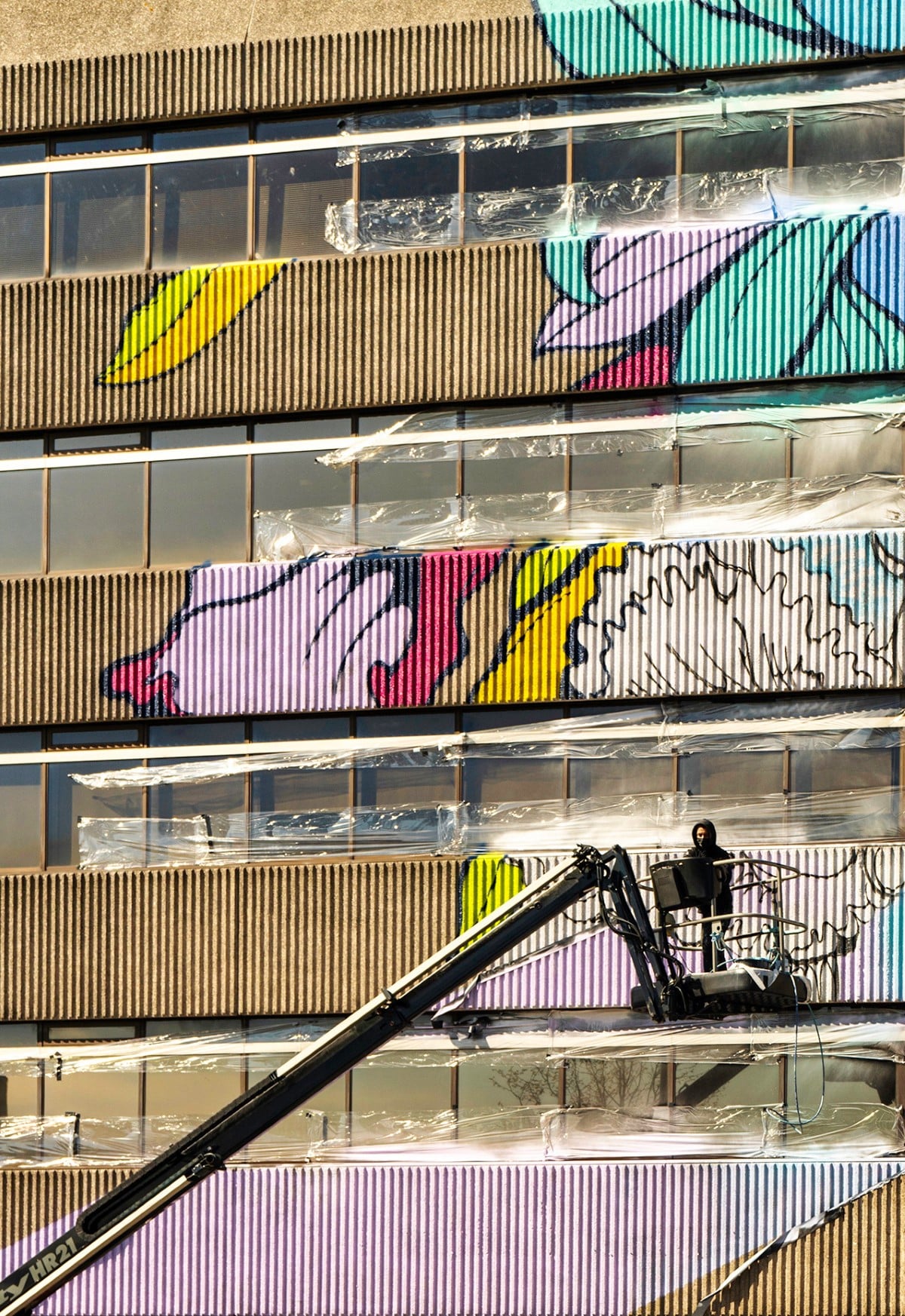 Nerone Working on His Mural in Southampton