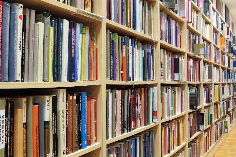 Library shelves