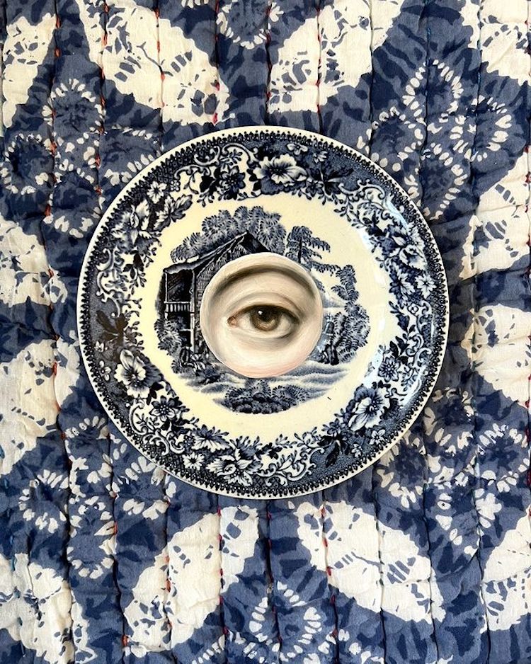 Lover's Eye Paintings on Plates by Susannah Carson