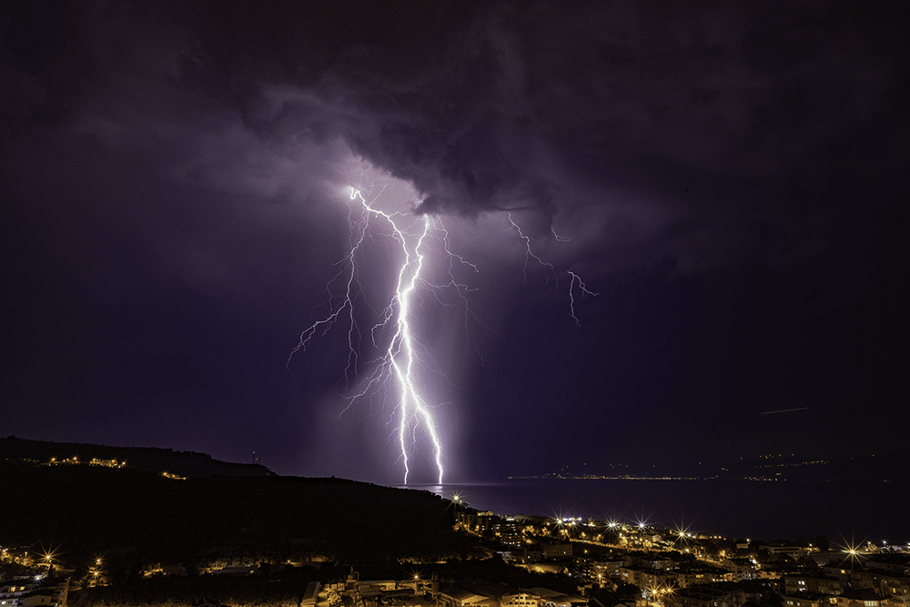 Lightning Storm Forms Spectacular View Over Gulf of Iskenderun