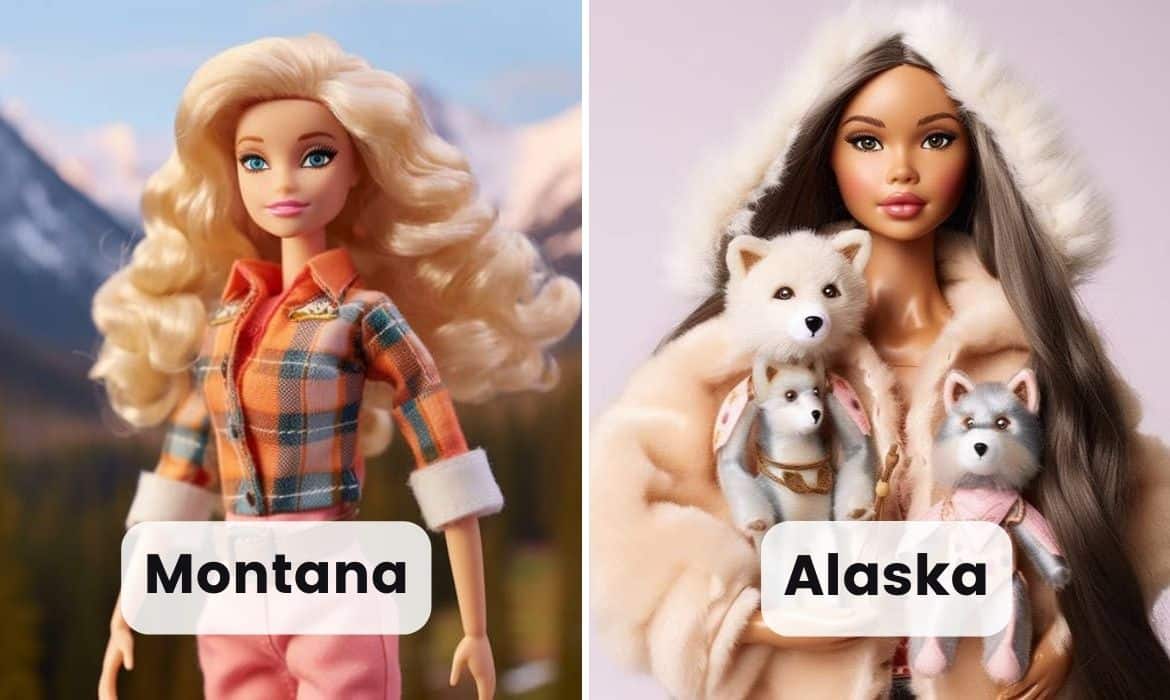 AI Generated Barbies to Represent US States