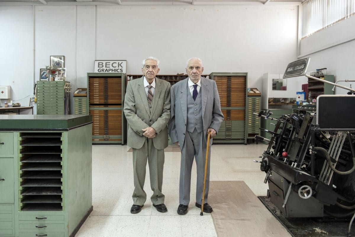 Beck Brothers inside their printing business