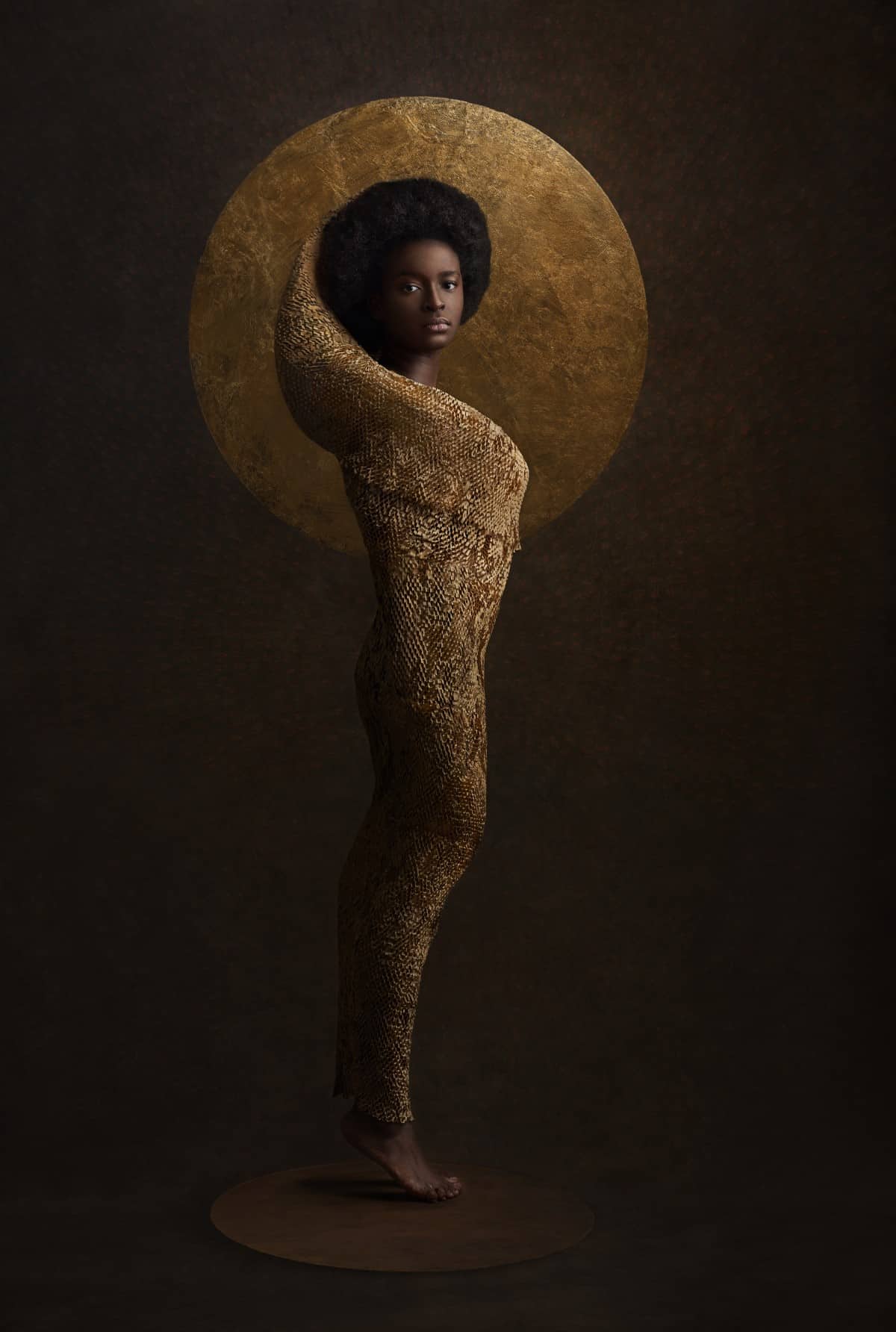 Portrait of a Black Woman Wrapped in Clothe