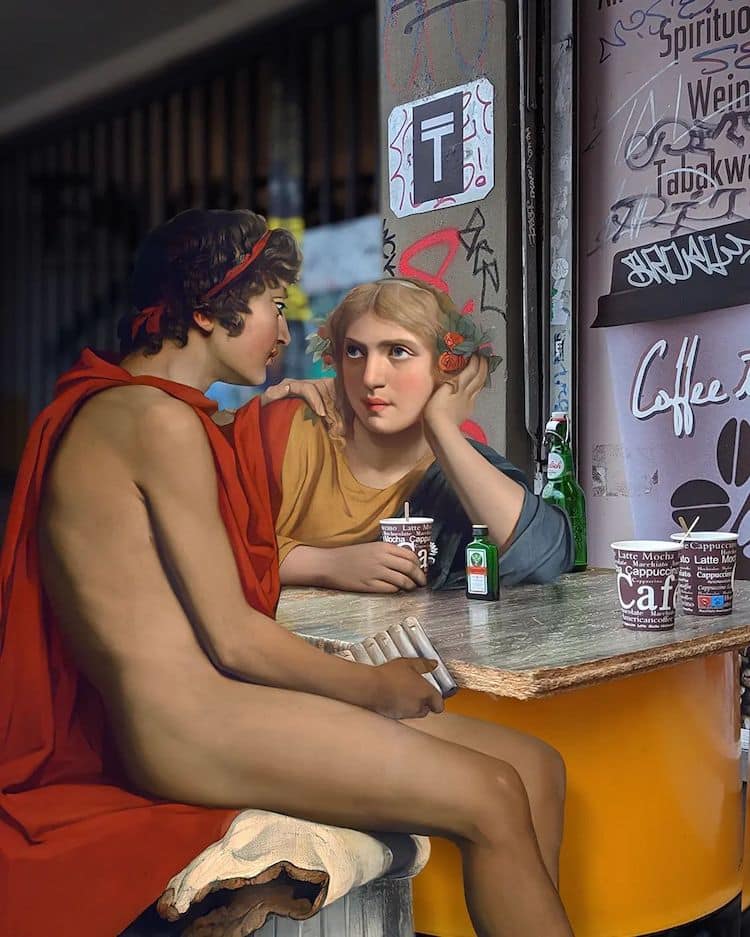 Classical Paintings Placed in Contemporary Settings by Alexey Kondakov