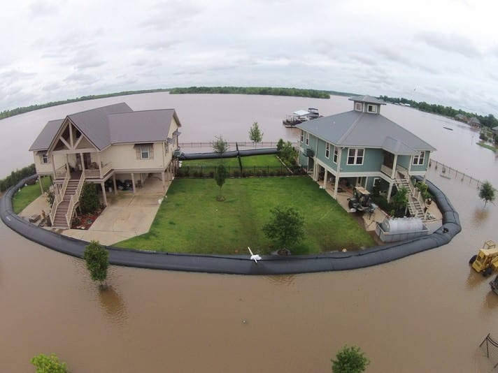 AquaDams installed around two homes in Natchitoches, LA.