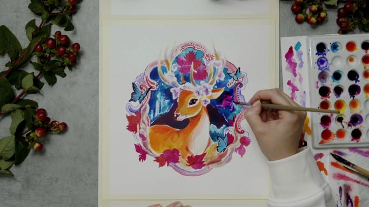 Anna Sokolova Deer Illustration
