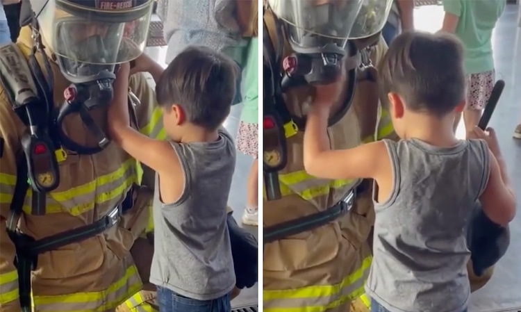 Blind Boy Sees What a Firefighter Looks Like