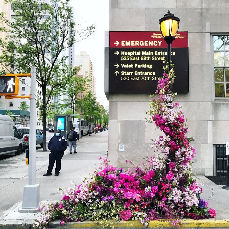 Flower Installations in New York City by Lewis Miller Design
