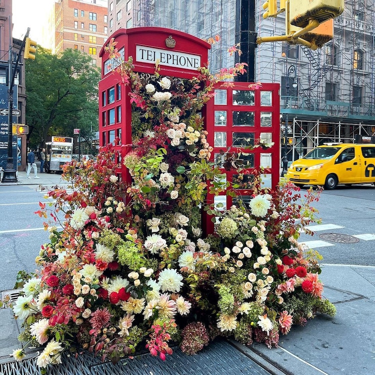 Flower Installations in New York City by Lewis Miller Design