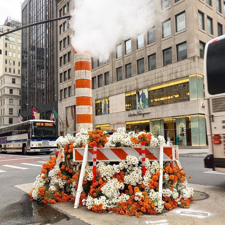 Flower Installations in New York City by Lewis Miller Design