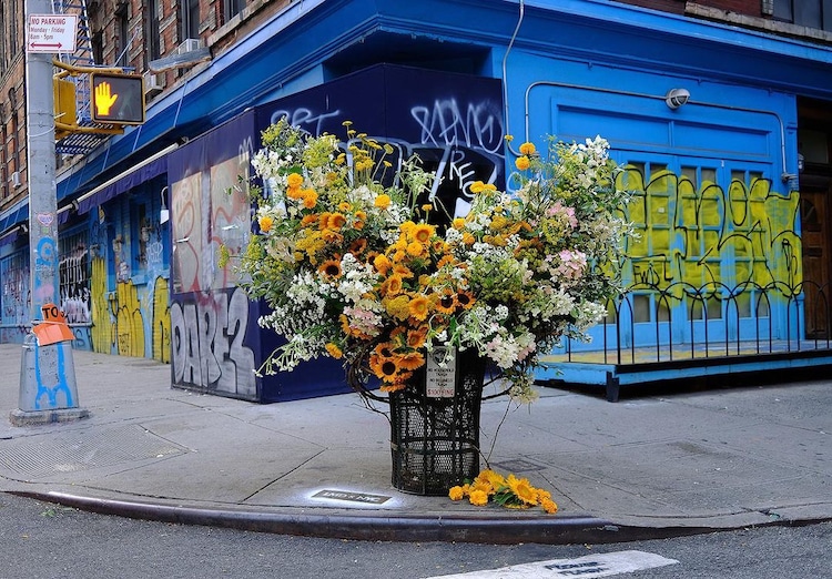 Flower Installations in New York City by Lewis Miller Design