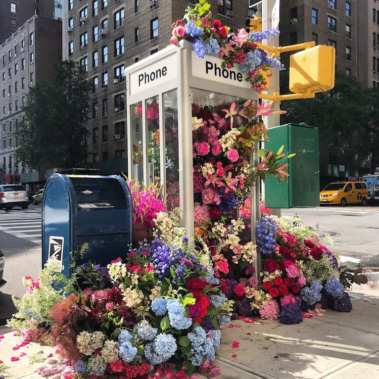 Flower Installations in New York City by Lewis Miller Design