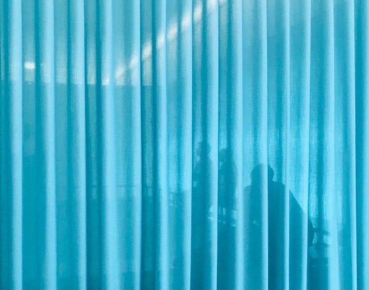 Abstract Photo of Blue Curtain